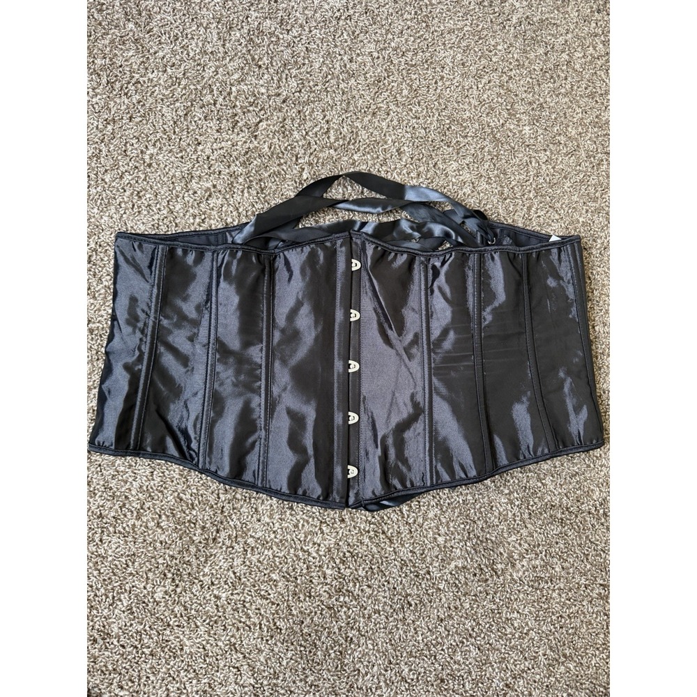 unbranded black corset top, tie up back, women's 2xl